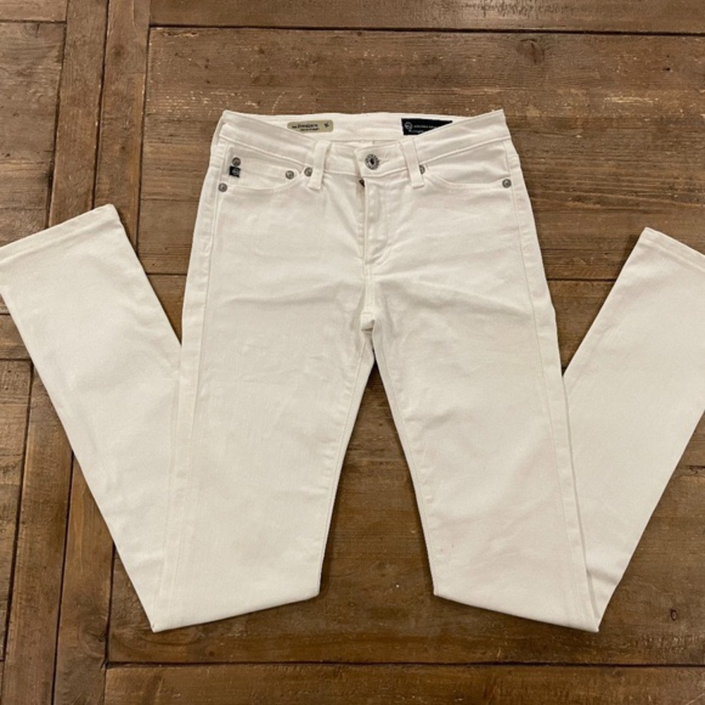 Ag Adriano Goldschmied the premiere White Skinny Straight Jeans size 29R